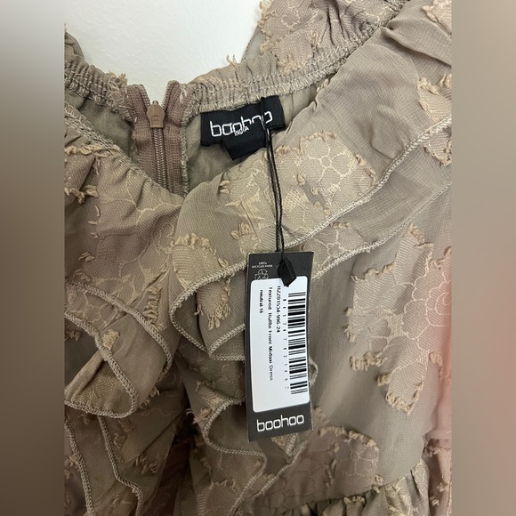 Textured Ruffle Front Midi Dress - Picture 4 of 4